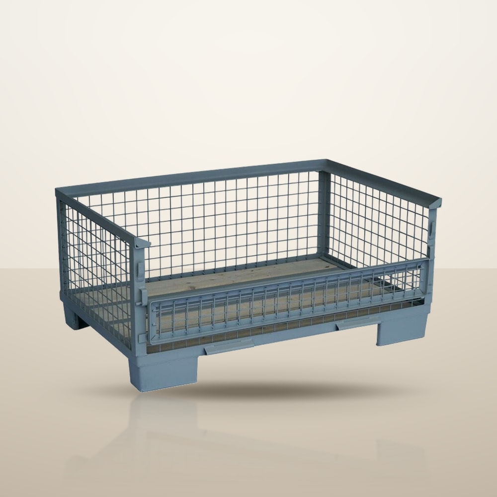 Halbhohe Gitterbox mit halber Klappe